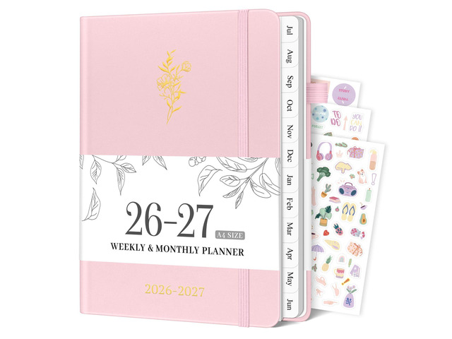 2026-2027 Planner, Weekly & Monthly Calendar with Tabs, 8.5'x11' Jul 2026-Jun 2027 Academic Year, A4 Large Hardcover Calendar Agenda with Date for...