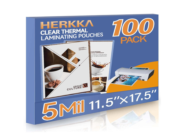 100 Pack Laminating Sheets, Hold 11 x 17 Inch Sheet, 5 Mil Clear Thermal Laminating Pouches 11.5 x 17.5 Inch Lamination Sheet Paper for Laminator,...