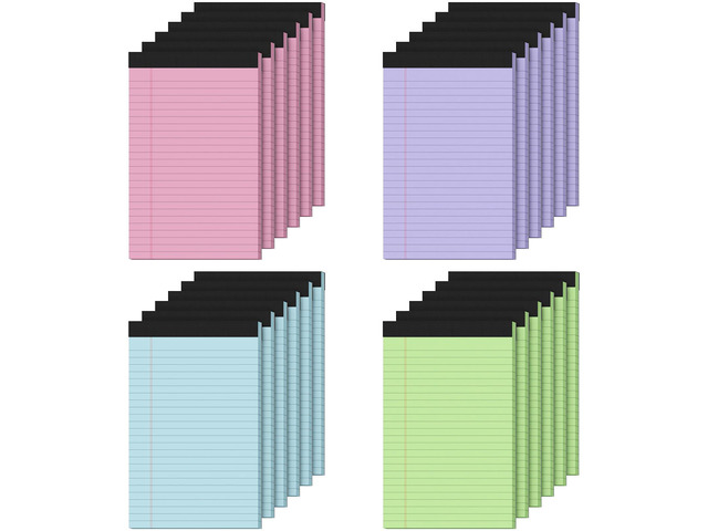 24 Pack Note Pads 5x8 Narrow Ruled Legal Pad Multicolor Small Notepads 5x8 Colored Lined Paper 5x8 Pink Legal Pad Purple Notepad,30...