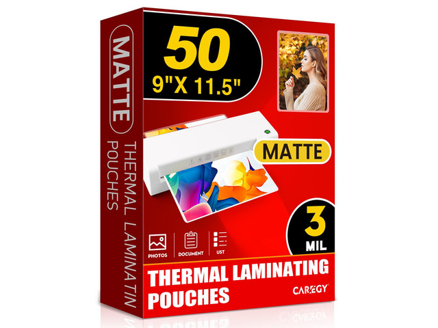 Matte Laminating Sheets,50 Pack 9 x 11.5 Inches,3 Mil Thick Ultra Clear with Matte Finish, Fitted for Letter Size Thermal Laminating Pouches 8.5 x 11