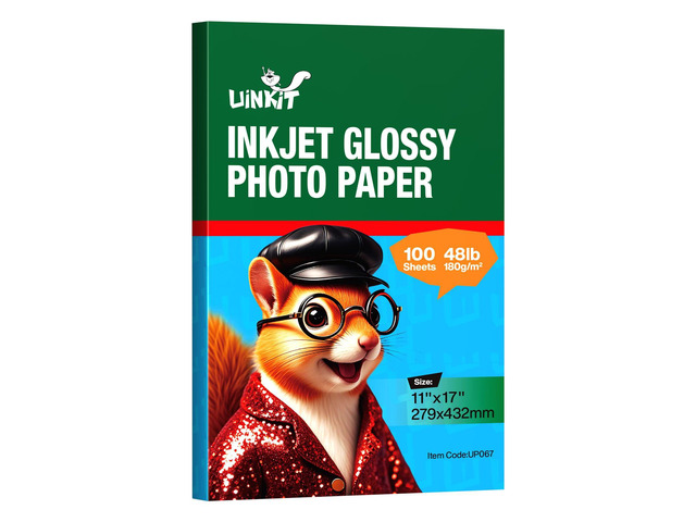 Glossy Photo Paper 11x17 Inches 100 Sheets - Inkjet Printer Paper for Photos, Posters, Menus, Invitations - Vivid & Quick Drying Dye Ink Printers,...