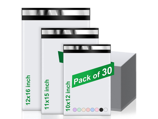 Poly Mailers Variety Size Pack, 30PCS Shipping Bags, Packaging Bags, Self-Seal Polymailers, Mailers Poly Bags, Assorted Shipping Envelopes for...