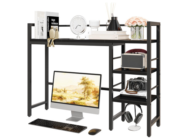Desk Shelf, 38.6 Inch Wood Desk Organizer Shelf for Computer Monitor, Desk Hutch Storage, Desktop Shelf for Top of Desk, 3 Tier Desktop Bookshelf...