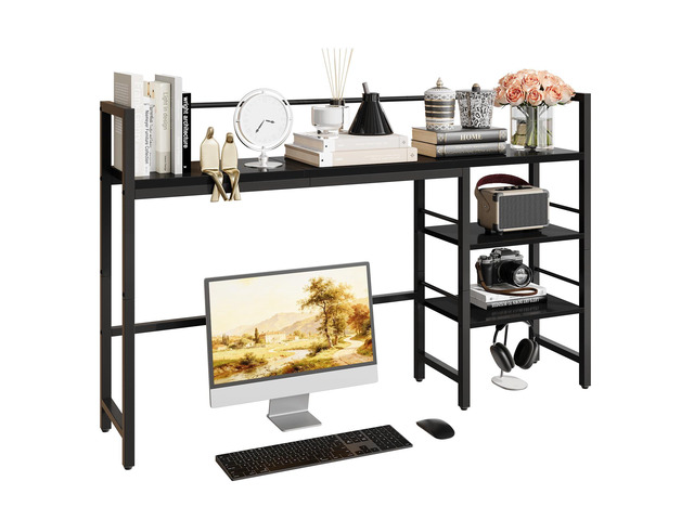 Desk Shelf, 45.4 Inch Wood Desk Organizer Shelf for Computer Monitor, Desk Hutch Storage, Desktop Shelf for Top of Desk, 3 Tier Desktop Bookshelf...