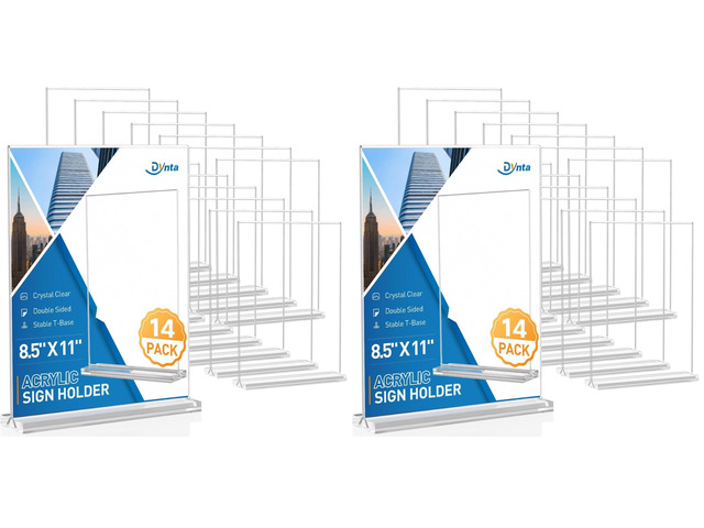 Acrylic Sign Holder 8.5 x 11 Inches, Double Sided Table Sign Holder (Pack of 2)