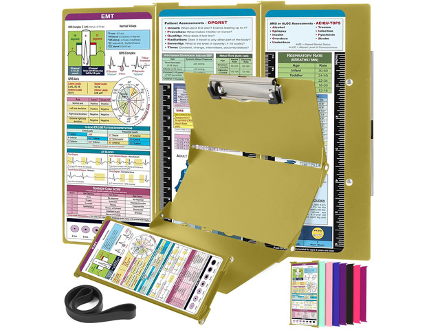 Nursing Clipboard EMT Edition 3 Layers Aluminum Foldable Nurse Clip Board Nursing Student Essentials Foldable Clipboard Nursing Trifold Nursing...