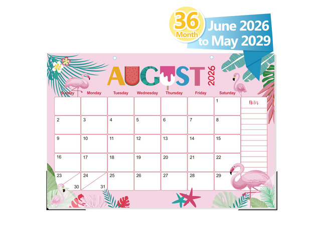 Desk Calendar 2026-2029,36 Months Calendar Runs from 2026 Jun. to 2029 May, 17'x11.5' Monthly Desktop/Wall Planner with Thick Paper and Notes for...