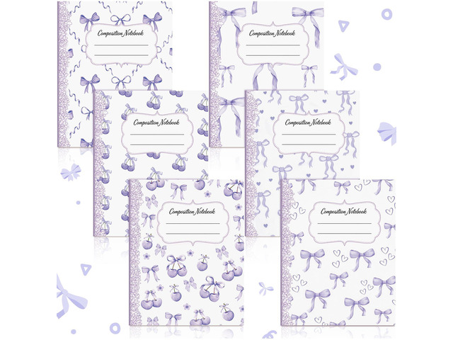 6 Pack Light Purple Composition Notebook College Ruled Back to School Supplies 110 Pages Note Taking, 9-3/4 x 7-1/2'Inch Size, Preppy Aesthetic...