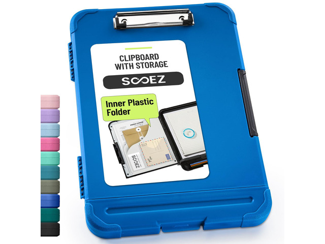 Reinforced Clipboard with Storage, Inner Plastic Folder Attached, Heavy Duty Clip Boards 8.5x11 with Pen Holder, High Capacity Nursing Clipboards...