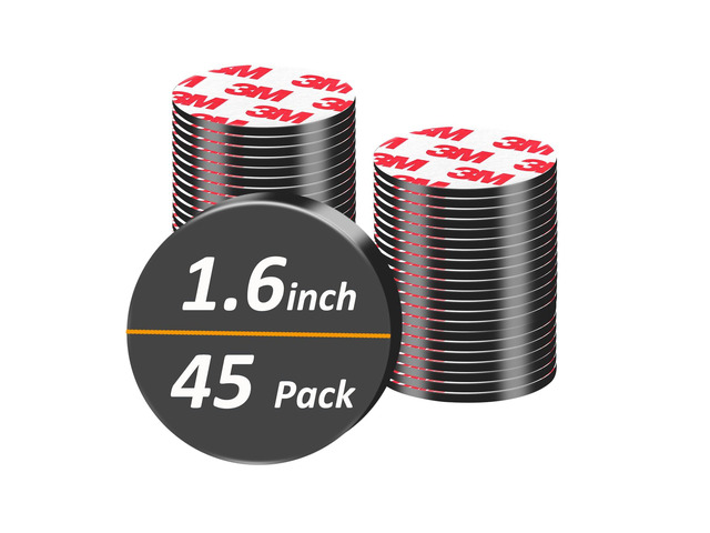 45Pack,1.6 inch Big Round Magnets Dots, Precut Flexible Circle Magnetic Tapes with Adhesive Backing for Whiteboard, Fridge, Crafts,Organization