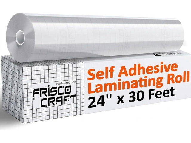 Transparent Glossy Self Adhesive Laminating Roll 24' x 30 ft Self Laminating Sheets for Decals, Sticker, Photos & More No Heat Sealing, Clear Sheets