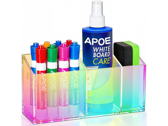 Magnetic Dry Erase Marker Holder for Whiteboard, Fridge Classroom Acrylic Magnet Pen Holder for Office, Refrigerator, Whiteboard Maker Holder for...