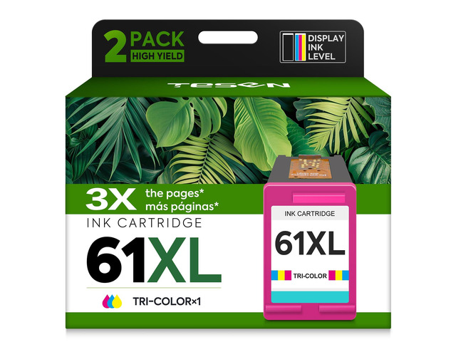 61XL ink 61 Color Replacement for HP 61 Color Ink Cartridge HP61 HP61XL Compatible for HP Envy 5530 4500 4502 5535 Deskjet 2540 2541 3050 3510 1510...