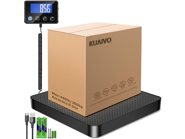 Shipping Scale, 440 lbs/0.35oz High Accurate Digital Postal Scale with Hold/Tare Function, Postage Scale for Packages, Luggage, Small Business,...