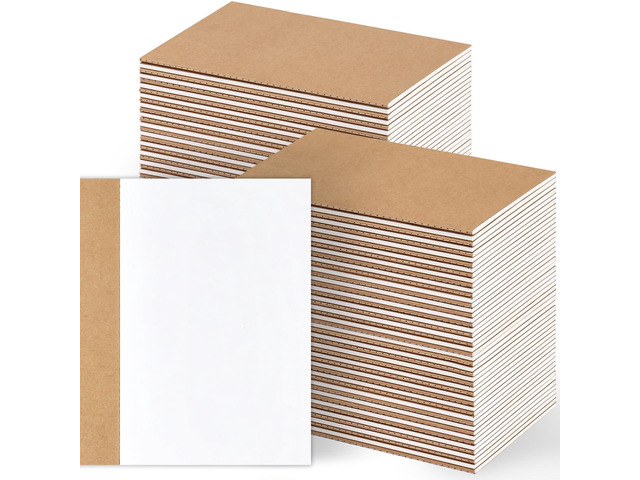 100 Pack Blank Kraft Notebooks Journals A5 Sketchbook Drawing Pad Book for Kids Junk Journal, 60 Pages, 8.3 x 5.5 Inches