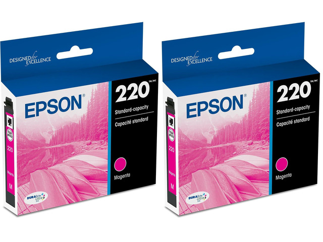 T220 DURABrite Ultra -Ink Standard Capacity Cyan -Cartridge (T220320-S) for Select Expression and Workforce Printers, Magenta, 1 Count (Pack of 2)
