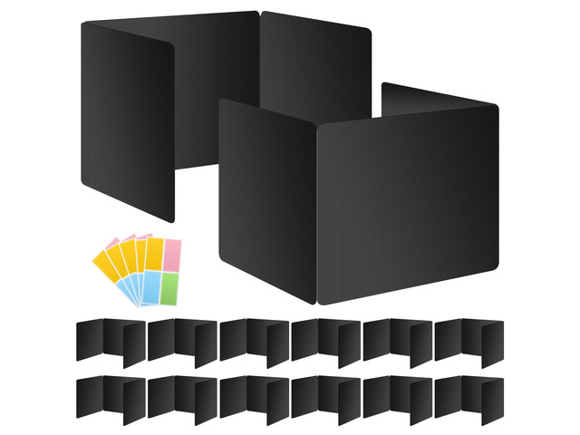 12 Pack Black Desk Dividers for Students, Privacy Shields Folder for Students, Durable & Waterproof Plastic Study Board, Classroom Teacher Supplies...
