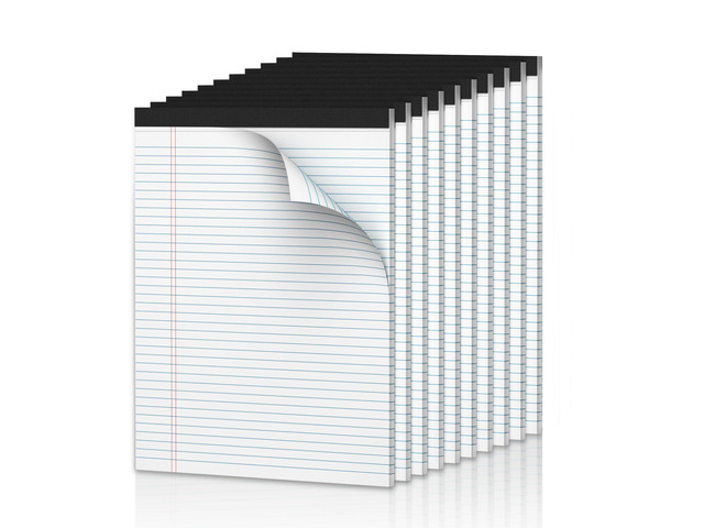Note Pads 8.5 x 11.75 Writing Pads, 10 Pack Narrow Ruled White Legal Pads Double-Side Printed Lined Paper Pads, 8.5x11.75 Line Note Pads, 30 Sheets...