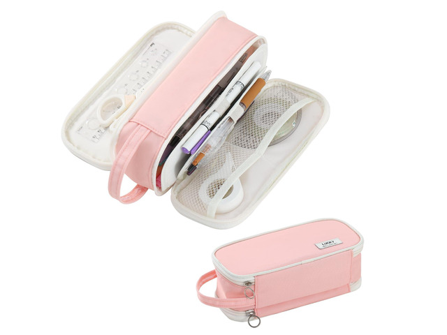 Large Pencil Case for Girls Teens Organizer Pencil Bag with Zipper Pink Pencil Pouch for Kids Aesthetic Cute Big Pencil Pen Case for School...