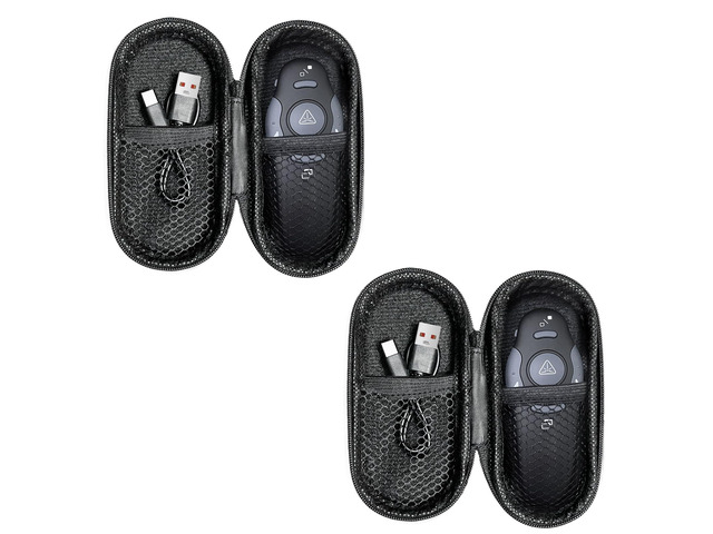 2 Unit Presentation Clickers, Wireless Presenter Remote with Case 2in1 USB/Type C Receiver, Rechargeable, Red Laser Pointer PowerPoint Clickers for...