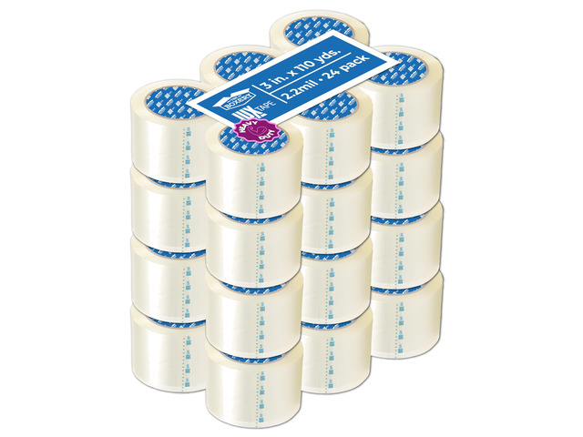 3' x 110 Yards Clear Packing Tape 24 Roll Carton Strong Industrial Grade Adhesive for Shipping, Moving & Packaging Heavy Duty 2.2 Mil Box...