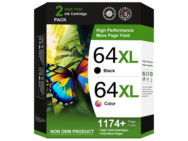 64XL Ink Cartridge Replacement for HP Ink 64 HP 64 Ink for HP 64XL Ink Cartridge Combo Pack Works with Envy Photo 7855 7858 6252 6255 7800 7100...