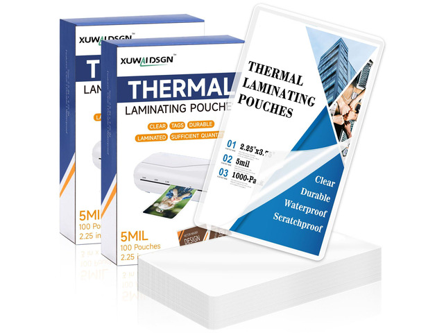 1000 Pack 5mil 2.3x3.7 Thermal Laminating Pouches Badge Laminate Pouches Clear Laminated Luggage Tags Printable Laminator Pouches for Business...