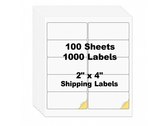 1000 Pcs 2'x4' 10 Up Shipping Labels for Laser & Inkjet Printer 100 Sheets 2' x 4' FBA Labels on US Letter, 10 per Sheet Return Address Labels, 10...