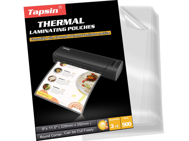 Laminating Pouches, 500 PCS 3 Mil Laminating Sheets 9 x 11.5 Thermal Laminate Sheets Holds 8.5 x 11 Inch Sheets, Universal Lamination Paper for...