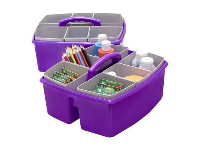Large Classroom Caddy with Cups, 13 x 11 x 6.575 Inches, Purple, Case of 2 (00986U02C)