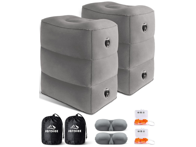 Inflatable Travel Foot Rest Pillow,Kids Airplane Bed,Adjustable Height Flight Pillow,Travel Essentials for Airplane,Office,Home,Trains,Cars