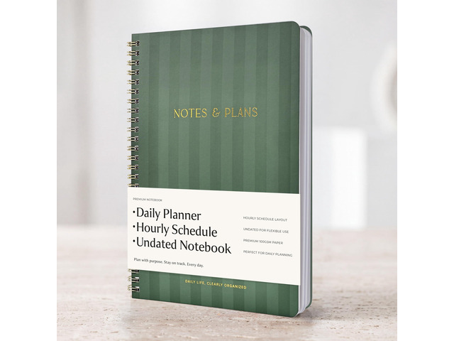Beautiful Daily Planner And Notebook With Hourly Schedule - Spiral Notepad Aesthetic Spiral to Do List Notepad to Easily Organize Your Tasks and...