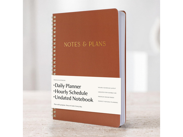 Beautiful Daily Planner And Notebook With Hourly Schedule - Spiral Notebook Aesthetic Spiral to Do List Notepad to Easily Organize Your Tasks and...