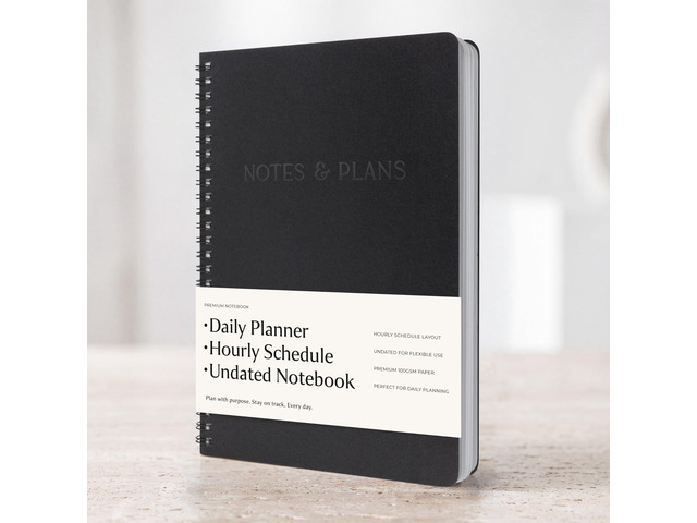 Beautiful Daily Planner And Notebook With Hourly Schedule - Spiral Notebook Aesthetic Spiral to Do List Notepad to Easily Organize Your Tasks and...