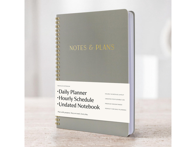 Beautiful Daily Planner And Notebook With Hourly Schedule - Spiral Notebook Aesthetic Spiral to Do List Notepad to Easily Organize Your Tasks and...