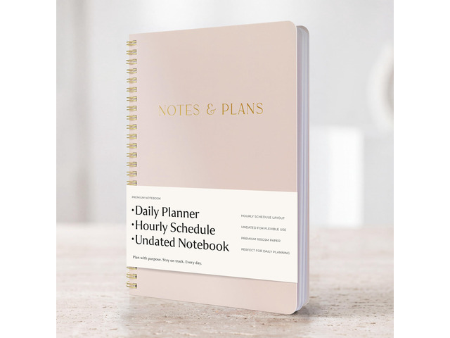 Beautiful Daily Planner And Notebook With Hourly Schedule - Spiral Notebook Aesthetic Spiral to Do List Notepad to Easily Organize Your Tasks and...