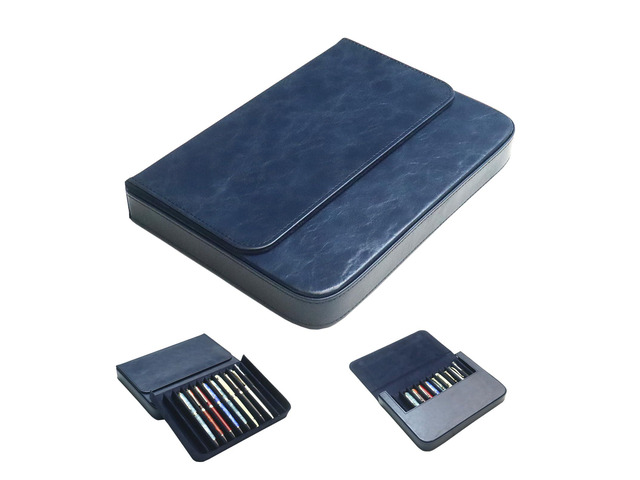 12 Slot Fountain Pen Case, Handmade Magnetic,Christmas Gift(blue) Large Capacity Pen Storage for Fountain Pen Collection Fountain Pen Holder for...