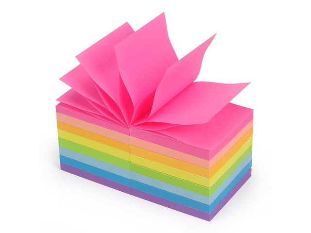 16 Pads Pop Up Sticky Notes 3x3 Refills 8 Bright Colors, 1280 Sheets Pop-Up Refills with Strong Adhesion and Clean Removal, Bright Colors Perfect...