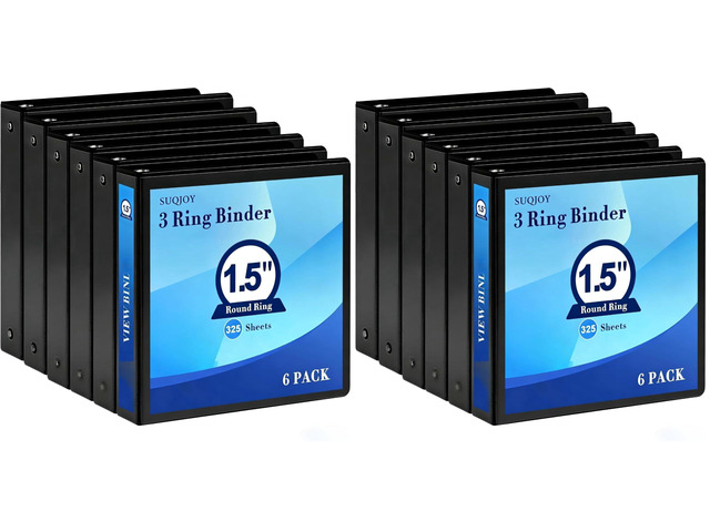 1.5-Inch 3-Ring Binder with Pockets, 1-1/2 Clear View Binders, PVC Free, Holds up to 325 Sheets US Letter Size, Perfect for School,Office and...