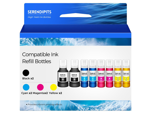Compatible for EPT542 Ink Refill Bottles ET-5150 ET-5170 ET-5850 ET-5800 Replacement for Ink Refill Bottles (8Pack) for Pro ET-5180 ET-5880...