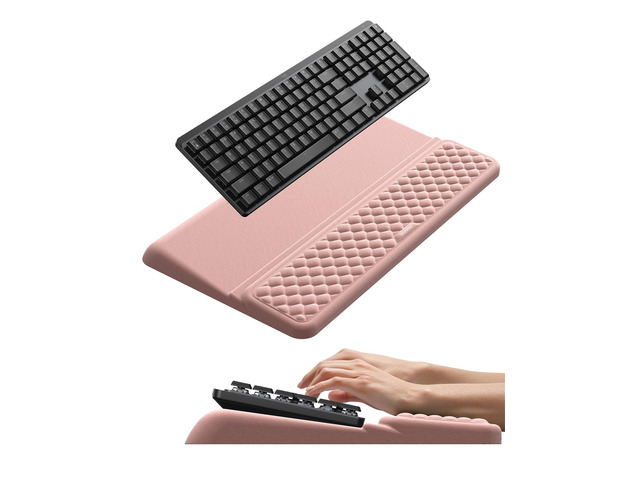 Wrist Rest with Keyboard Stand, Computer Wrist Support Pad, Ergonomic Keyboard Riser Holder Lifter Tray with Wrist Pad, Memory Foam Desk Cushion,...