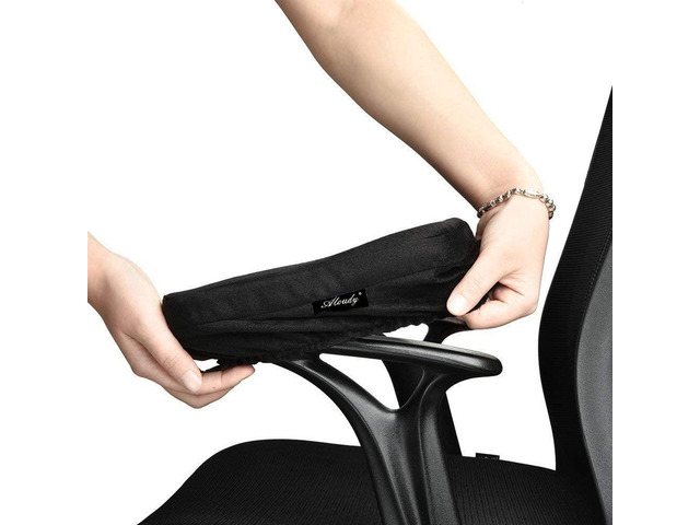 Ergonomic Memory Foam Office Chair Armrest Pads, Comfy Gaming Chair Arm Rest Covers for Elbows and Forearms Pressure Relief(Set of 2), Stretch Fit,...