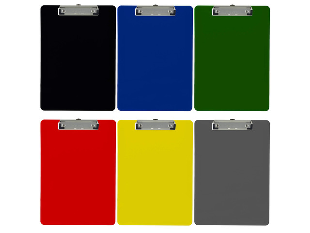 Plastic Clipboards Letter Size Low Profile 6-Pack (Assorted 3) Color code by person, department or shift; holds 80 to 100 sheets with rubberized...