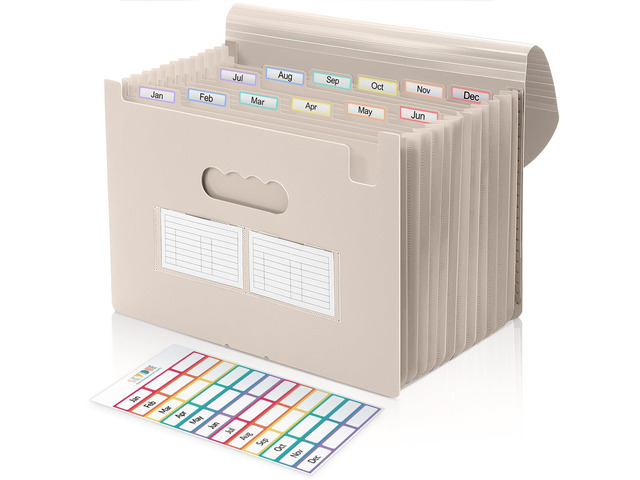 Accordion File Organizer, Expanding File Folder with 13 Pockets, Portable Document Paper Bill Receipt Organizer, Home School Office Supplies,...