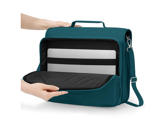 Zipper Binder 3 Ring 2-Inch in Dark Teal-Green Features a Shoulder Strap, 13 Inch Laptop Pocket, with Multiple Storage Pockets. Ideal Organizer for...