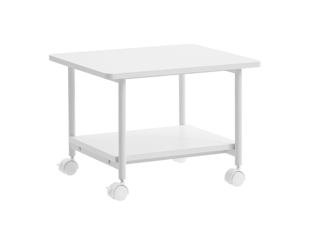 2-Tier Printer Stand with Locking Wheels, Under Desk Printer Table Industrial Mobile Cart, 18.9 x 15.7 x 13.4 Inches, Storage Shelf, for Home...