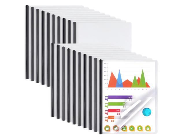 Report Covers with Sliding Bar, Clear Report Covers for Letter-Size Paper A4 Resume Covers Presentation Folders File Document Binder for School...