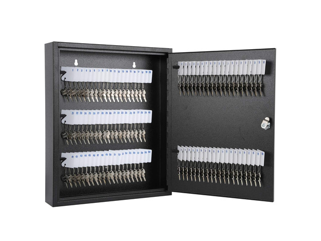 Key Lock Box, Wall Mount 100 Key Cabinet, Black Numbered Key Storage Organizer, Secure Lock Box, Includes Key Hooks & Labels, Home, Office &...