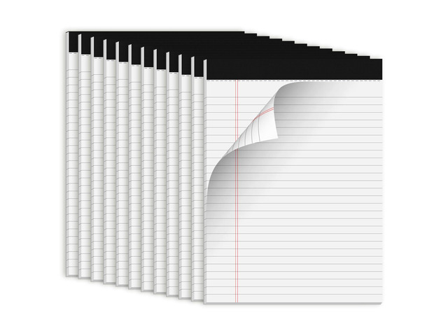 White Legal Pads 8.5 x 11 Notepads, 12 Pack Writing Paper Note Pads 8.5x11 Perforated Wide Ruled Lined Writing Pads 30 Sheets for Home Office...