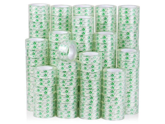 144Rolls Crystal Clear Tape Refills for Dispenser, Bulk Transparent Tape Clear for Home, School and Office, 3/4Inch x 1000 inch